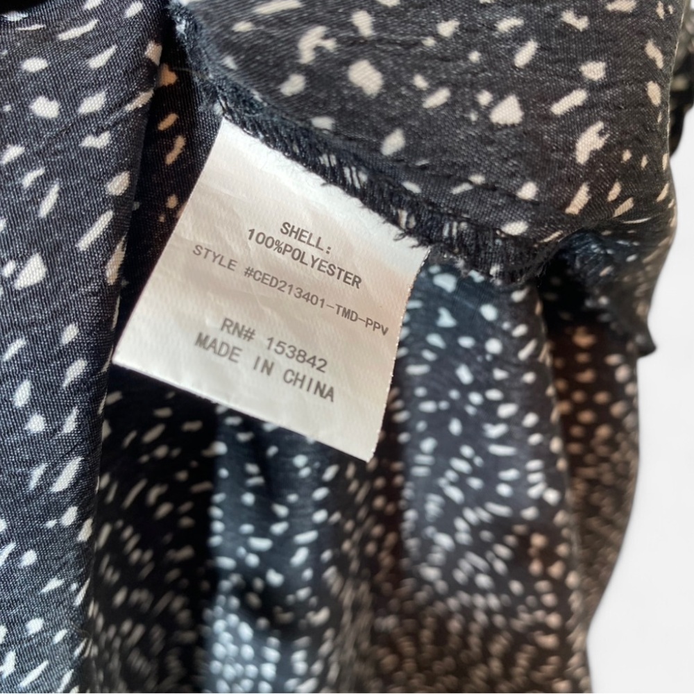 Melloday Black White Pebble Polka Dot Maxi Dress XS Cottagecore Boho - Picture 7 of 12